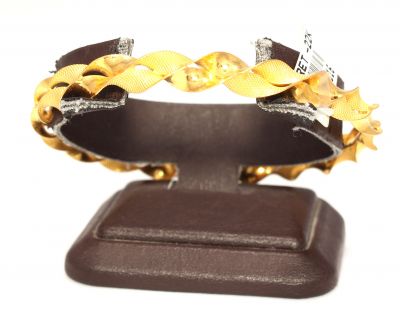 22K Gold 0,7 mm Twist Slip On Bangle Bracelet - 3