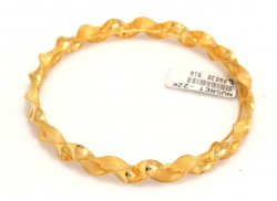 22K Gold 0,7 mm Twist Slip On Bangle Bracelet - 2