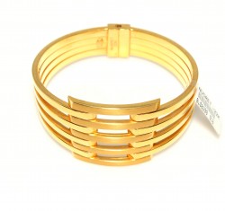 22K Gold 4 Rows Bar Bangle Bracelet - 2