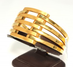 22K Gold 4 Rows Bar Bangle Bracelet - 3