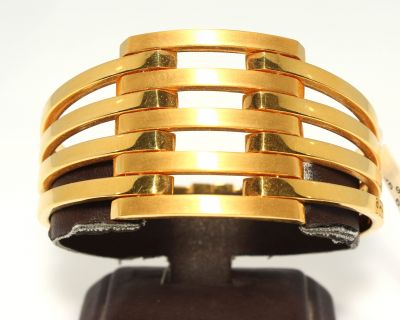 22K Gold 4 Rows Bar Bangle Bracelet - 4