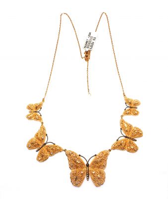 22K Gold 5 Butterfly Model Necklace - 1