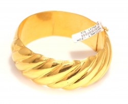 22K Gold Artisancrafted Traditional Hinged Bangle Bracelet - 1