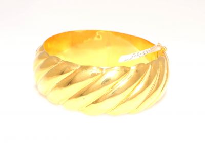 22K Gold Artisancrafted Traditional Hinged Bangle Bracelet - 3