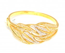 22K Gold Artistic Leaves Bangle Bracelet - 7
