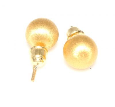 22K Gold Ball Stud Earrings - 3