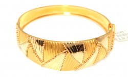 22K Gold Bangle, Beaded Waves - 3