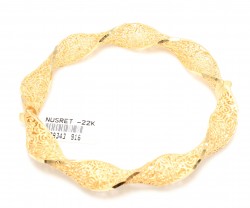 22K Gold Bangle Bracelet Daniel Model, Filigree Handcrafted - 2
