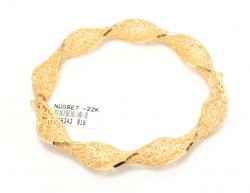 22K Gold Bangle Bracelet Filigree Daniel Model - Nusrettaki (1)