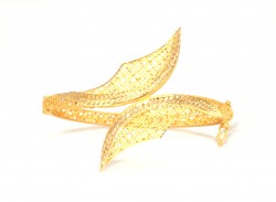 22K Gold Bangle Bracelet Handcarved Arabic Sword Design - Nusrettaki