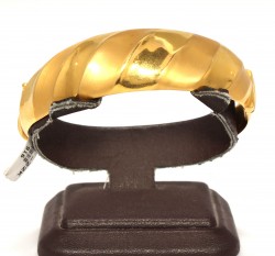22K Gold Bangle Bracelet, Hinged & Handcrafted Patterns - Nusrettaki
