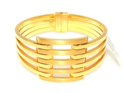 22K Gold Bangle Bracelet, Rib Design - 5