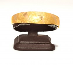 22K Gold Bangle Bracelet, Scratched Style - 2