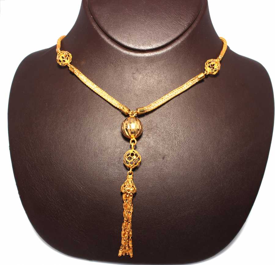 gold chain with crystal beads