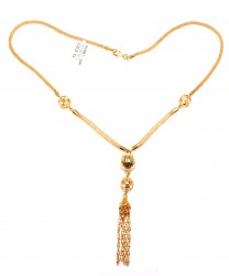 22K Gold Bead Fope Chain Necklace - 2