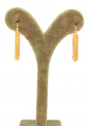 22K Gold Bead Hoop Earrings - Nusrettaki (1)