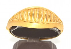 22K Gold Beaded Eye Shaped Bangle Bracelet - Nusrettaki