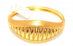 22K Gold Beaded Eye Shaped Bangle Bracelet - 2