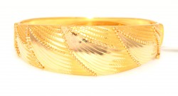 22K Gold Beaded Waves Bangle Bracelet - 1