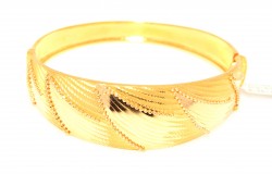 22K Gold Beaded Waves Bangle Bracelet - 2