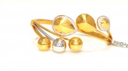 22K Gold Beads & Balls Two Color Bangles - Nusrettaki