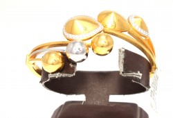 22K Gold Beads & Balls Two Color Bangles - Nusrettaki (1)