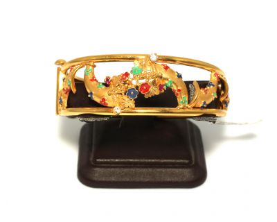 22K Gold Bugle Design Bangle Bracelet - 6