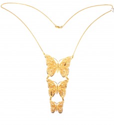 22K Gold Butterfly Model Necklace - Nusrettaki