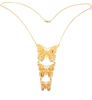 22K Gold Butterfly Model Necklace - 1
