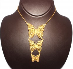 22K Gold Butterfly Model Necklace - Nusrettaki (1)