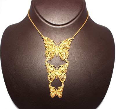 22K Gold Butterfly Model Necklace - 2