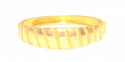 22K Gold Camber Bangle Bracelet, Shiny Wale - Nusrettaki