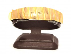 22K Gold Camber Bangle Bracelet, Shiny Wale - Nusrettaki (1)