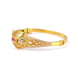 22K Gold Cap & Knit Design Bangle Bracelet - 5