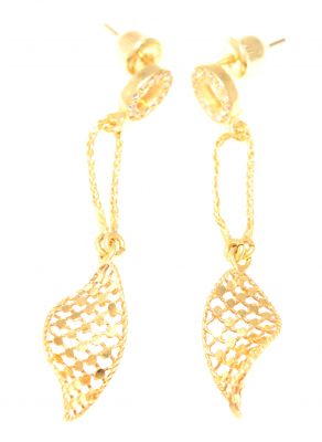 22K Gold Chains Half Drill Fusion Earrings - 6