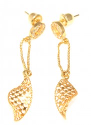 22K Gold Chains Half Drill Fusion Earrings - 5