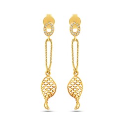 22K Gold Chains Half Drill Fusion Earrings - 3
