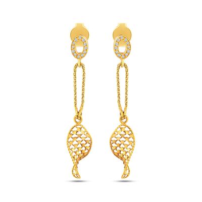 22K Gold Chains Half Drill Fusion Earrings - 3