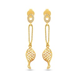 22K Gold Chains Half Drill Fusion Earrings - 3