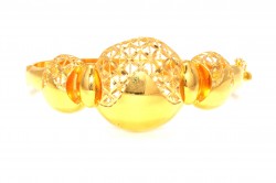 22K Gold Classic Design Hinged Bangle Bracelet - Nusrettaki (1)