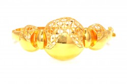 22K Gold Classic Design Hinged Bangle Bracelet - 2