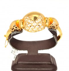 22K Gold Classic Design Hinged Bangle Bracelet - 3