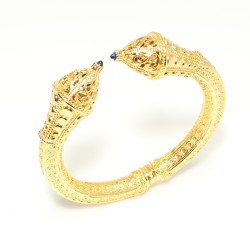 22K Gold Cone Head Antique Design Bangle Bracelet - 4