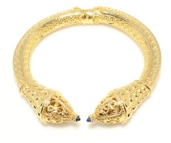 22K Gold Cone Head Antique Design Bangle Bracelet - 3