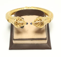 22K Gold Cone Head Antique Design Bangle Bracelet - 5