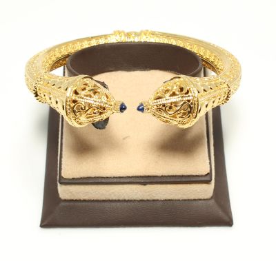 22K Gold Cone Head Antique Design Bangle Bracelet - 5