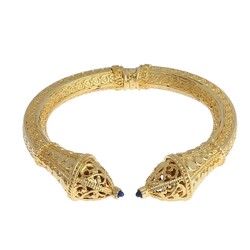 22K Gold Cone Head Antique Design Bangle Bracelet - Nusrettaki (1)