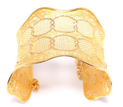 22K Gold Cuff Bracelet, Fusion Cut - 3