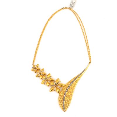 22K Gold Daisy The White Flower Necklace - 3