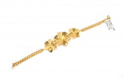 22K Gold Double Flower Bracelet - 1